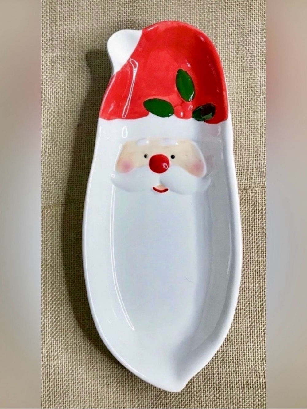 Vintage Whimsical Santa Claus Small Treat Candy Dish Decorative Fun Christmas